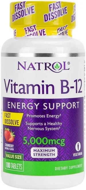 Natrol Vitamin B12 Supports a Healthy Nervous System, Energy Booster