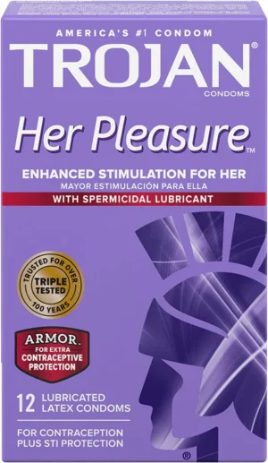 Trojan Her Pleasure Sensations Spermicidal Lubricated Condoms