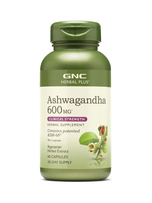 GNC Herbal Plus Ashwagandha Clinical Strength 600mg, 60 Capsules