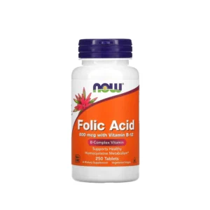 NOW Foods Folic Acid 800 Mcg With Vitamin B-12 B-Complex Vitamin 250 Tablets