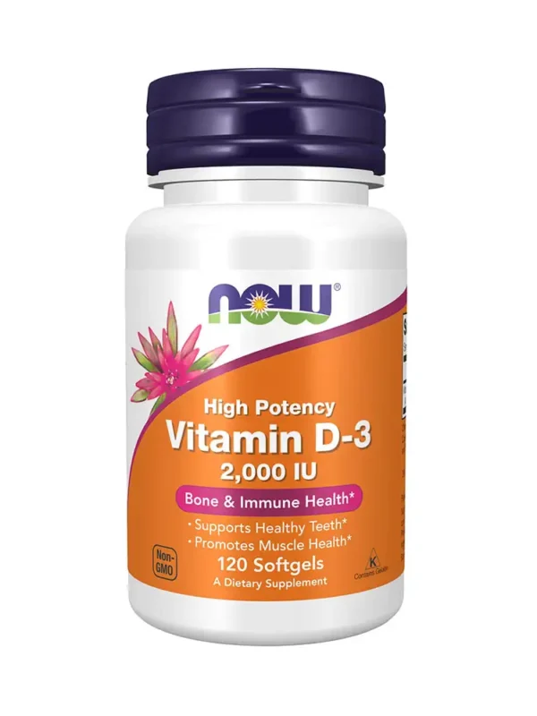 Now High Potency Vitamin D-3 2000 Iu 120 Softgels In pakistan