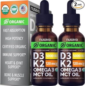 (2 Pack) Organic Vitamin D3 K2 Drops Supplements in Pakistan.