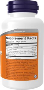 Glutathione 500mg Supplements facts