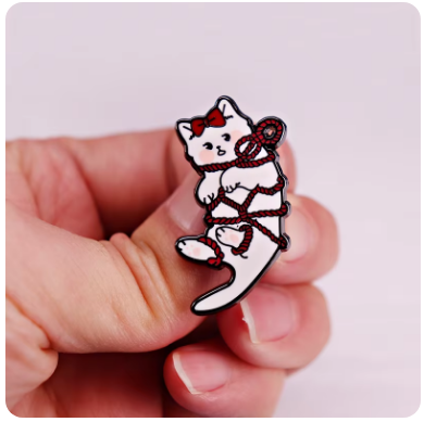Kawaii Kinky Kitty Enamel Pin BDSM Bondage in pakistan