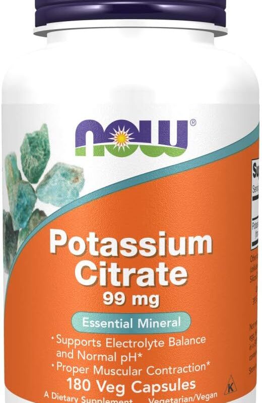 ESSENTIAL MINERAL SUPPORTS ELECTROLYTE BALANCE AND NORMAL pH: Potassium is critical for the maintenance of normal whole-body and cellular fluid levels, as well as for the maintenance of acid-base balance PROPER MUSCULAR CONTRACTION: It is also necessary for proper muscle contraction, the maintenance of healthy heart function, and for the transmission of nerve impulses. Potassium citrate is a well absorbed and highly bioavailable form of potassium CERTIFICATIONS CLASSIFICATIONS: Kosher, soy free, vegan/vegetarian, nut free, made without gluten, dairy free, egg free GMP Quality Assured: NPA A-rated GMP certification means that every aspect of the now manufacturing process has been examined, including our laboratory/testing methods (for stability, potency, and product formulation) Packaged in the USA by a family owned and operated company since 1968 During the summer months products may arrive warm, but Amazon stores and ships products in accordance with manufacturers' recommendations, when provided.