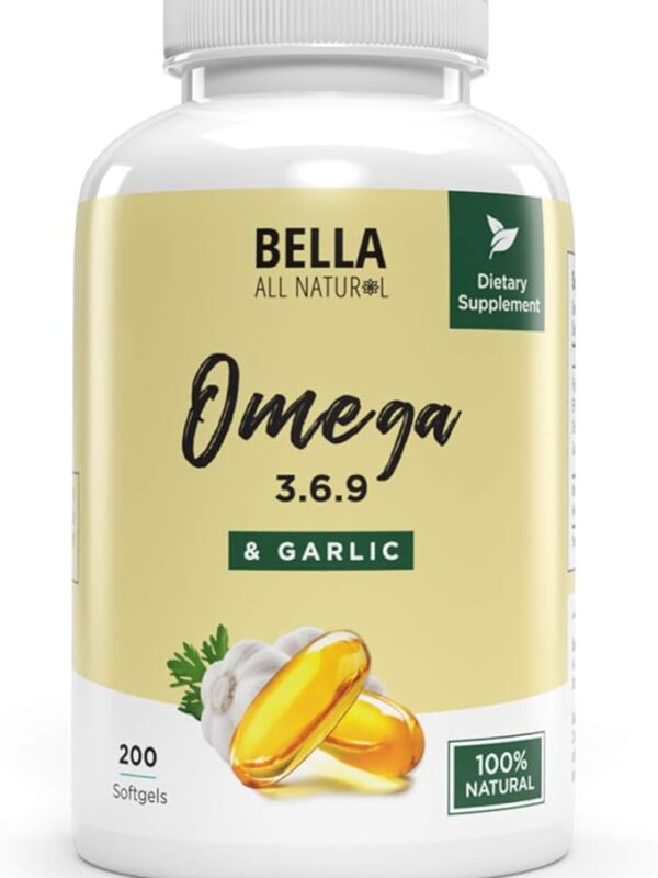Bella All Natural Omega 3 6 9 with Garlic Oil