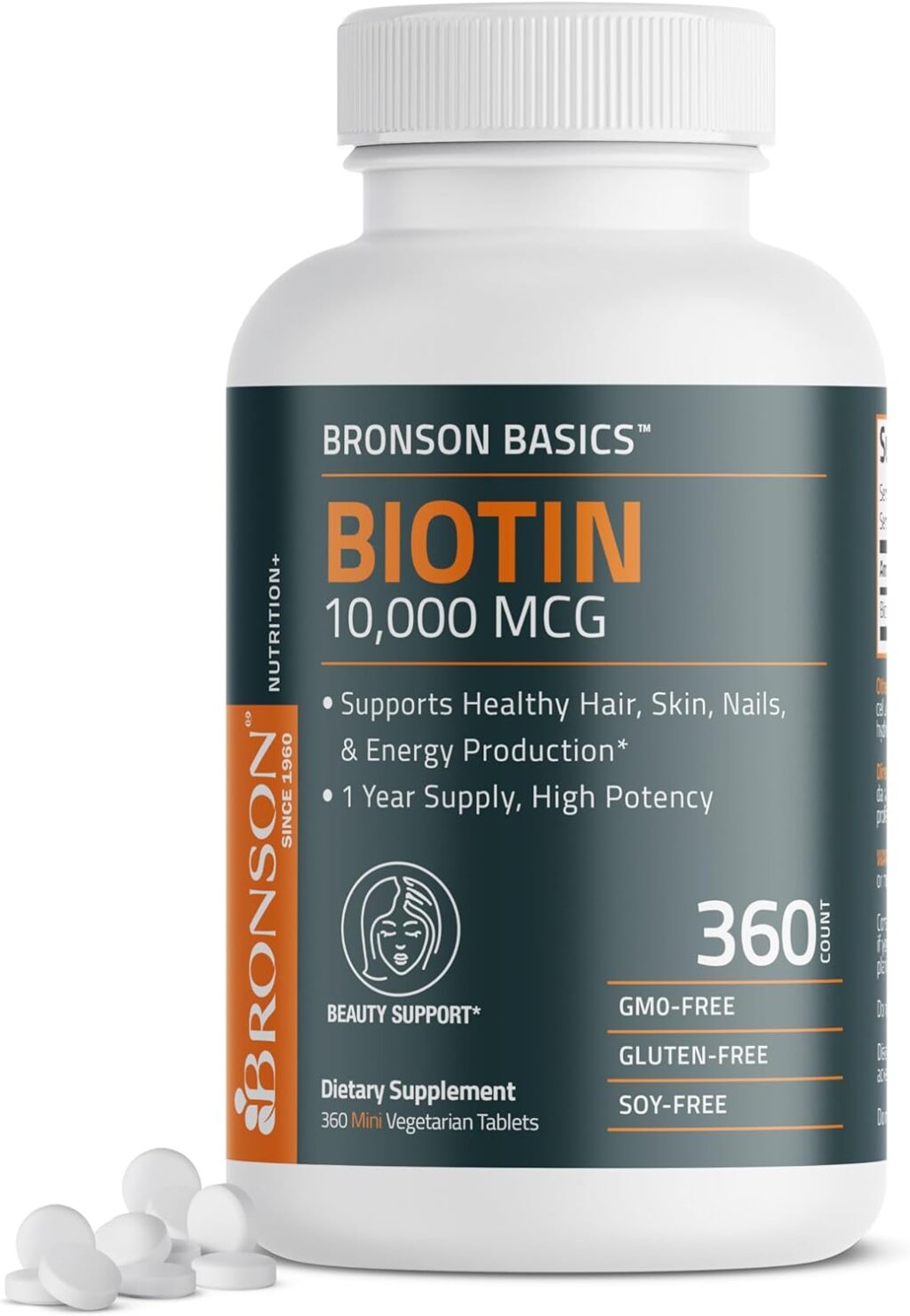 Bronson Biotin 10000 MCG Supports Healthy Hair Skin & Nails & Energy Production In Pakistan