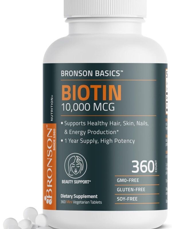Bronson Biotin 10000 MCG Supports Healthy Hair Skin & Nails & Energy Production In Pakistan