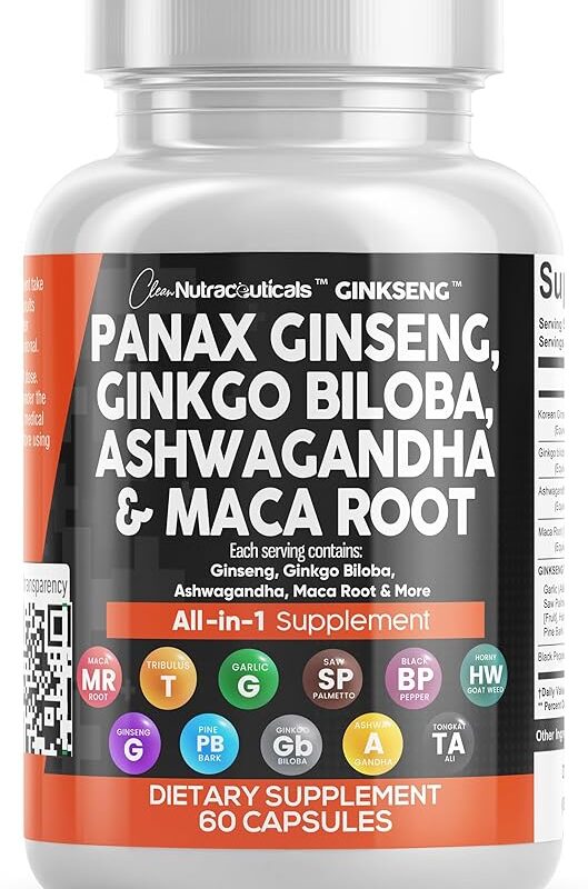 Clean Nutraceuticals Panax Ginseng 10000mg Ginkgo Biloba