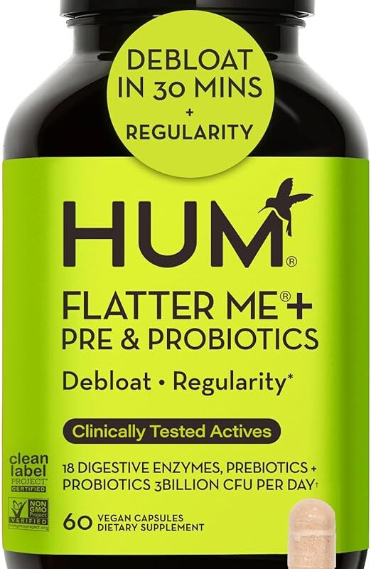 HUM Digestive Enzymes Prebiotics and Probiotics Supplement