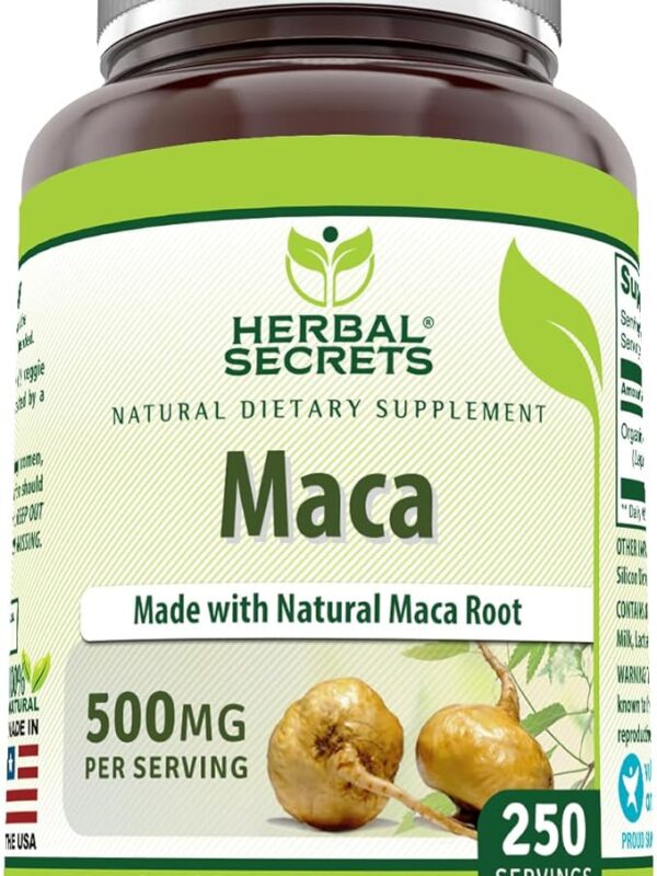 Herbal Secrets Maca 500mg 250 Veggie Capsules