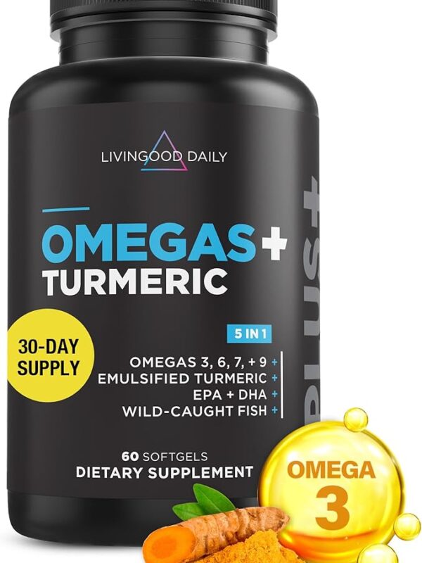 Livingood Daily Omega 3 6 9 Plus Turmeric Curcumin