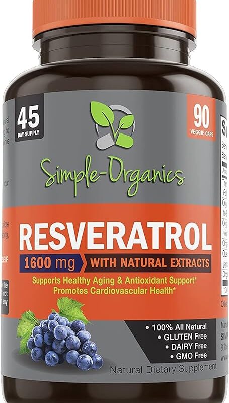 Resveratrol 1600mg per Serving for Pure Extra Strength Complex