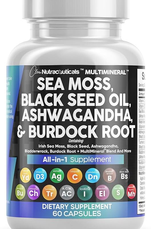 Sea Moss 3000mg Black Seed Oil 2000mg Ashwagandha