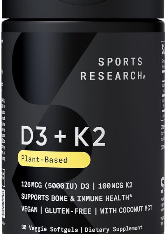 Sports Research Vitamin D3 K2 with Coconut Oil