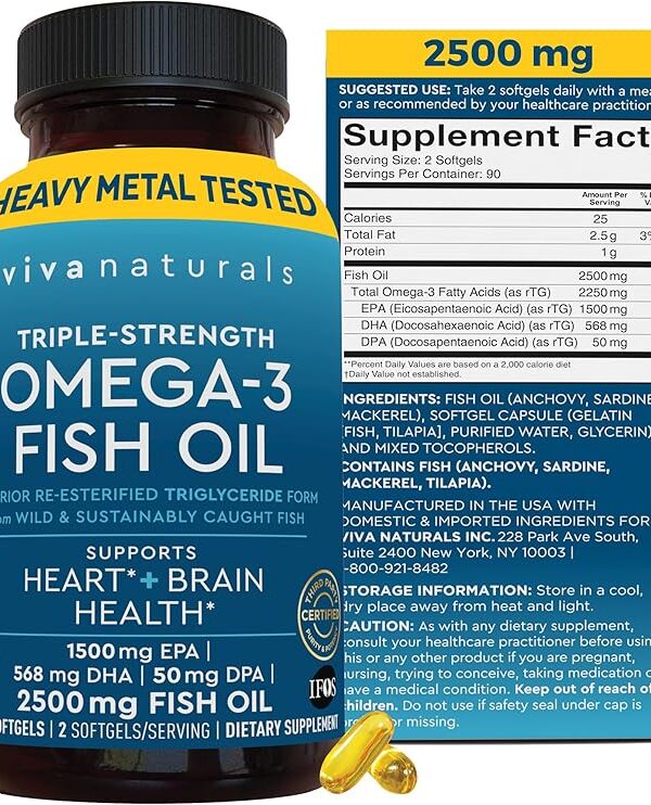 Triple Strength Omega 3 Fish Oil Supplement