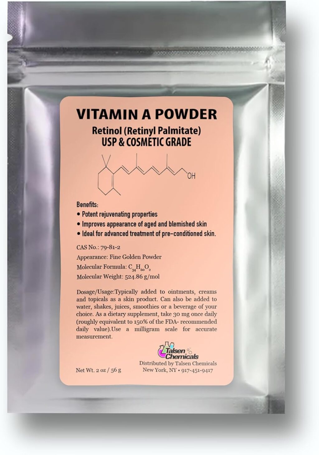 Vitamin A Powder Retinyl Palmitate supplement in pakistan
